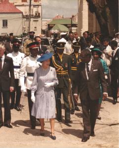 Queen Elizabeth II & Prime Minister Sandiford